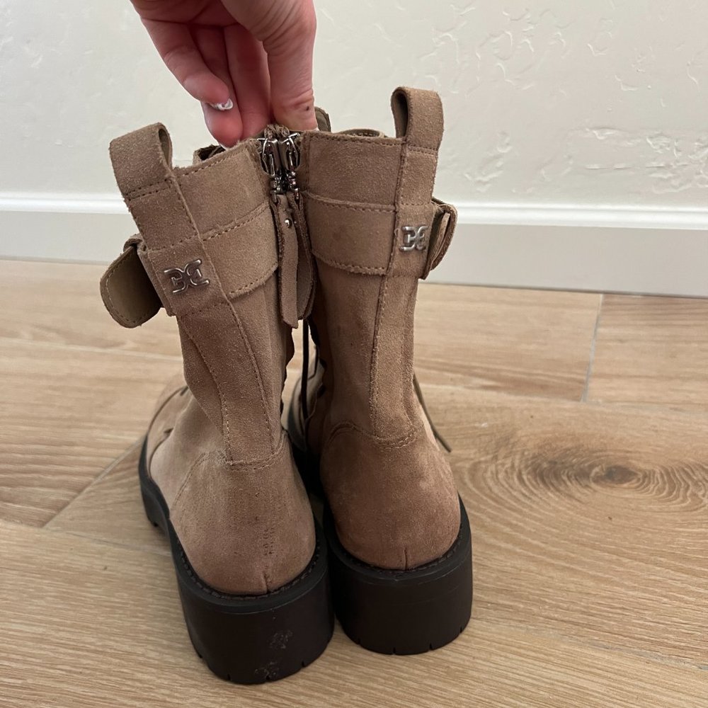 NEW Sam Edelman Suede Leather Lug Sole Buckle Combat Boot - Picture 6 of 10